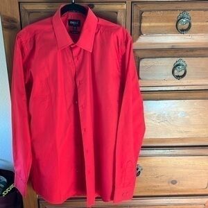 Omega Men’s Red Shirt Size Large Slim Fit EUC